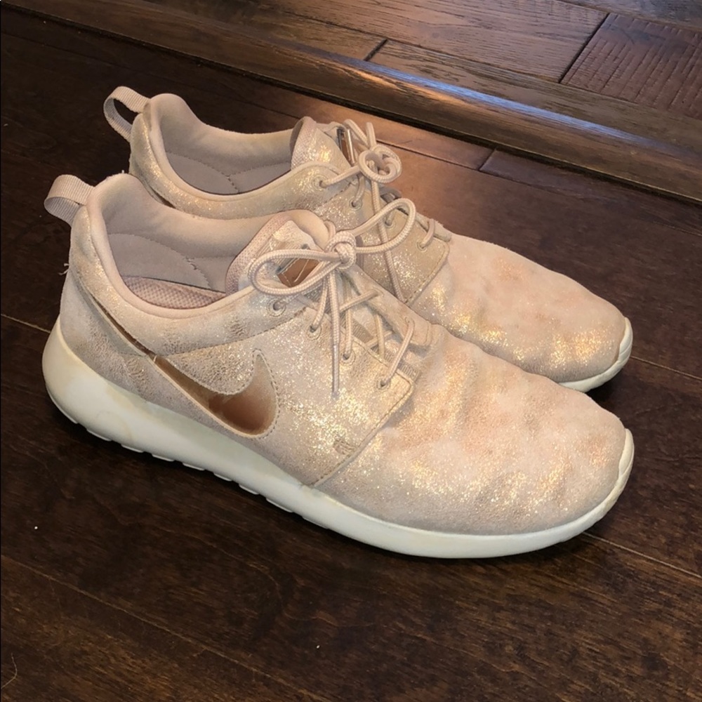 Gold glitter Nike shoes